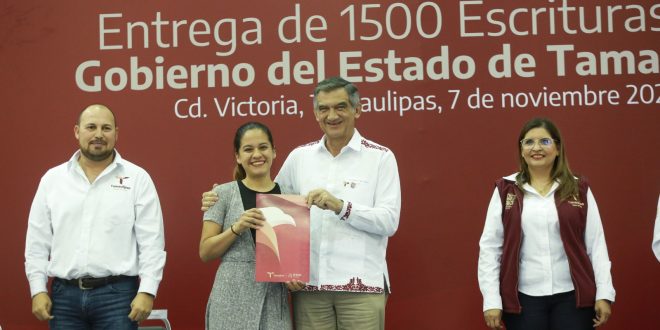 Entrega Américo escrituras a 1,500 familias tamaulipecas￼