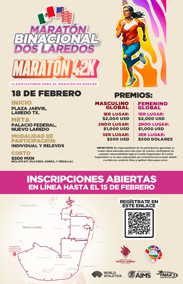 INVITA GOBIERNO MUNICIPAL A PRIMER MARATÓN BINACIONAL