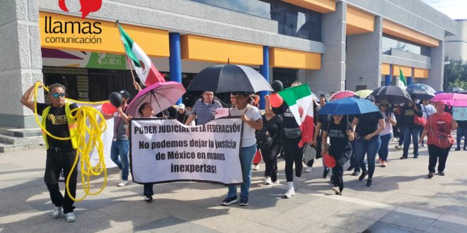 Mantienen protestas trabajadores del Poder Judicial en Tamaulipas